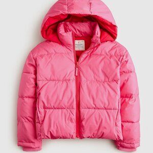NWT J. Crew Girls' cropped puffer jacket (PrimaLoft®) -- XL, pink, hood